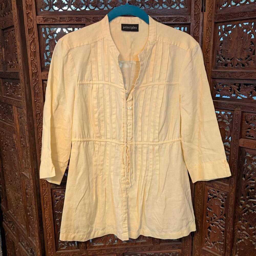 CLEARANCE SALE - Principles Light Yellow Linen Blouse 💜